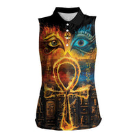Eye of Ra and Eye of Horus Women Sleeveless Polo Shirt Power and Magic Ancient Egyptian Mythology - Wonder Print Shop