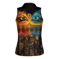 Eye of Ra and Eye of Horus Women Sleeveless Polo Shirt Power and Magic Ancient Egyptian Mythology - Wonder Print Shop