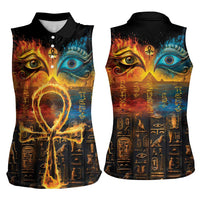 Eye of Ra and Eye of Horus Women Sleeveless Polo Shirt Power and Magic Ancient Egyptian Mythology - Wonder Print Shop