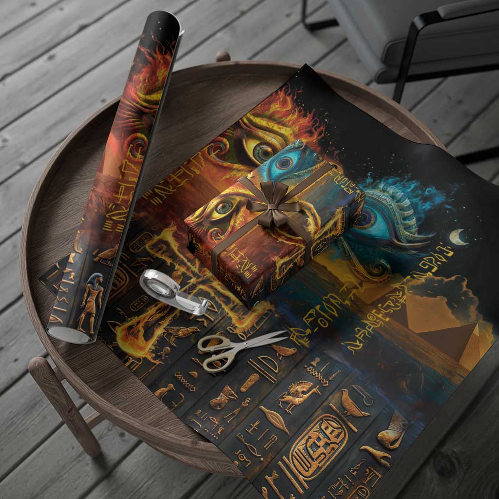 Eye of Ra and Eye of Horus Wrapping Paper Power and Magic Ancient Egyptian Mythology - Wonder Print Shop