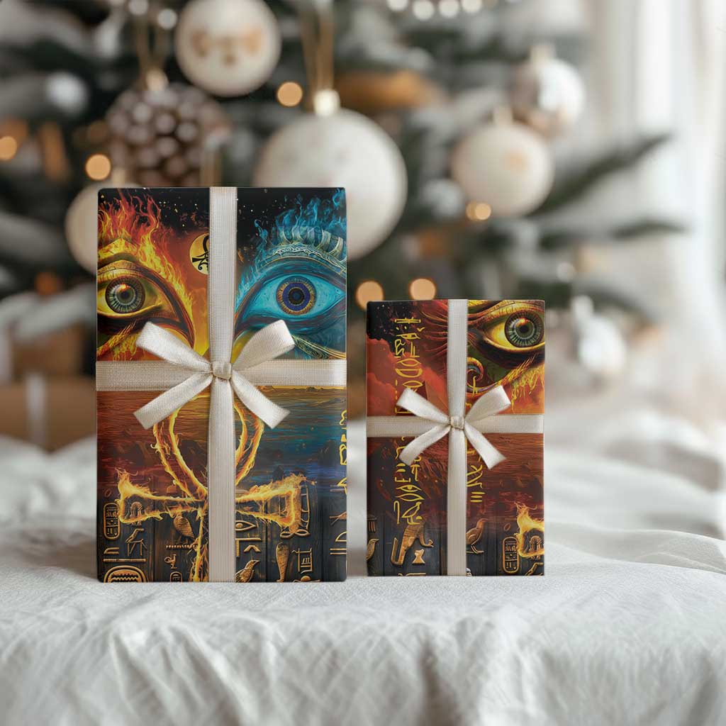 Eye of Ra and Eye of Horus Wrapping Paper Power and Magic Ancient Egyptian Mythology - Wonder Print Shop