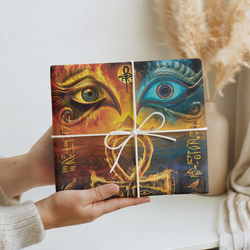 Eye of Ra and Eye of Horus Wrapping Paper Power and Magic Ancient Egyptian Mythology - Wonder Print Shop