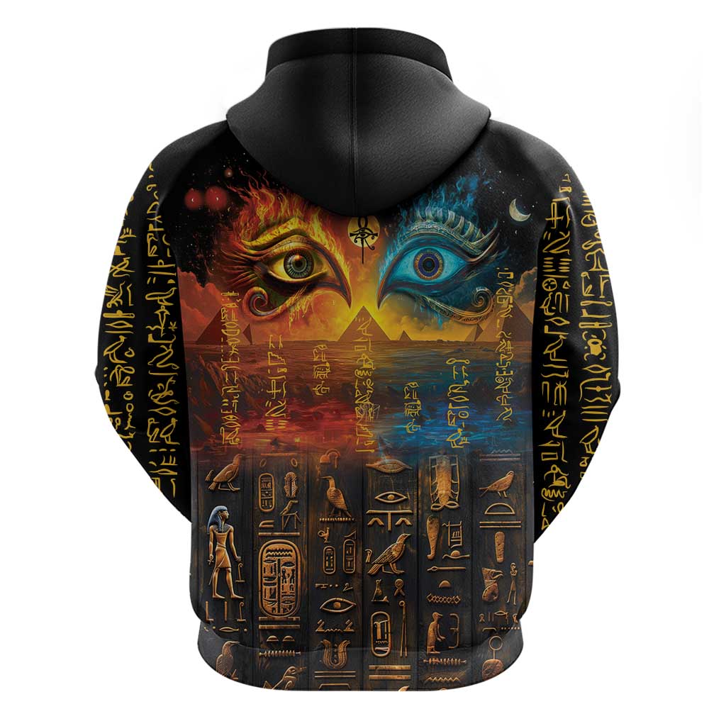 Eye of Ra and Eye of Horus Zip Hoodie Power and Magic Ancient Egyptian Mythology - Wonder Print Shop