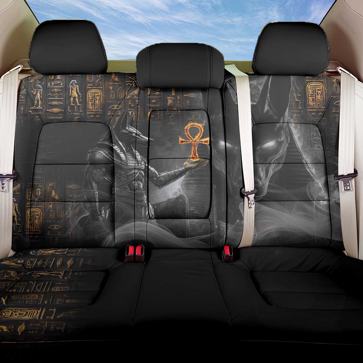 Mythical Anubis Back Car Seat Cover The Egyptian God of Death LT9 - Wonder Print Shop