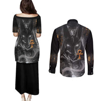 Mythical Anubis Couples Matching Puletasi and Long Sleeve Button Shirt The Egyptian God of Death LT9 - Wonder Print Shop