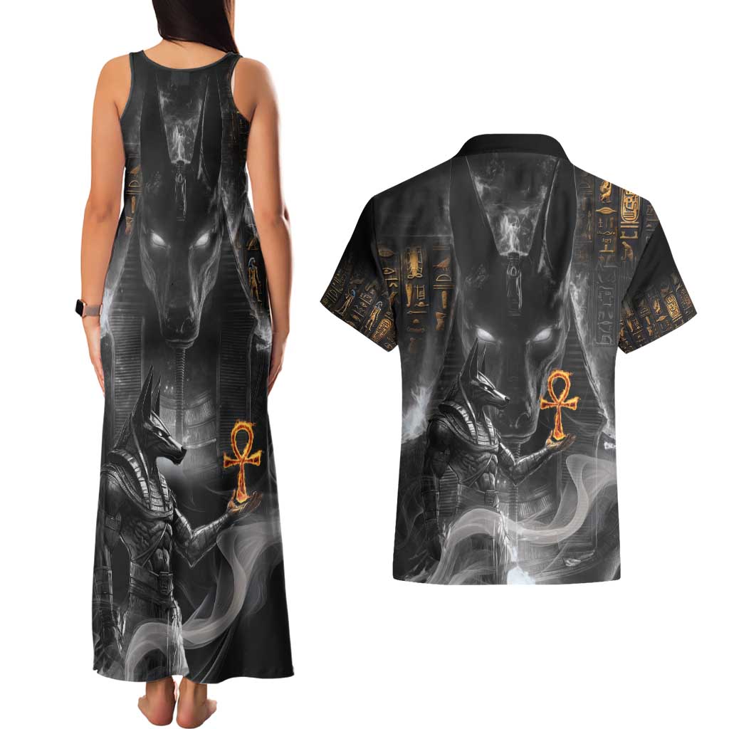 Mythical Anubis Couples Matching Tank Maxi Dress and Hawaiian Shirt The Egyptian God of Death LT9 - Wonder Print Shop