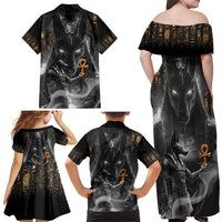 Mythical Anubis Family Matching Off Shoulder Maxi Dress and Hawaiian Shirt The Egyptian God of Death LT9 - Wonder Print Shop