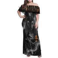 Mythical Anubis Family Matching Off Shoulder Maxi Dress and Hawaiian Shirt The Egyptian God of Death LT9 - Wonder Print Shop