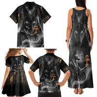 Mythical Anubis Family Matching Tank Maxi Dress and Hawaiian Shirt The Egyptian God of Death - Wonder Print Shop