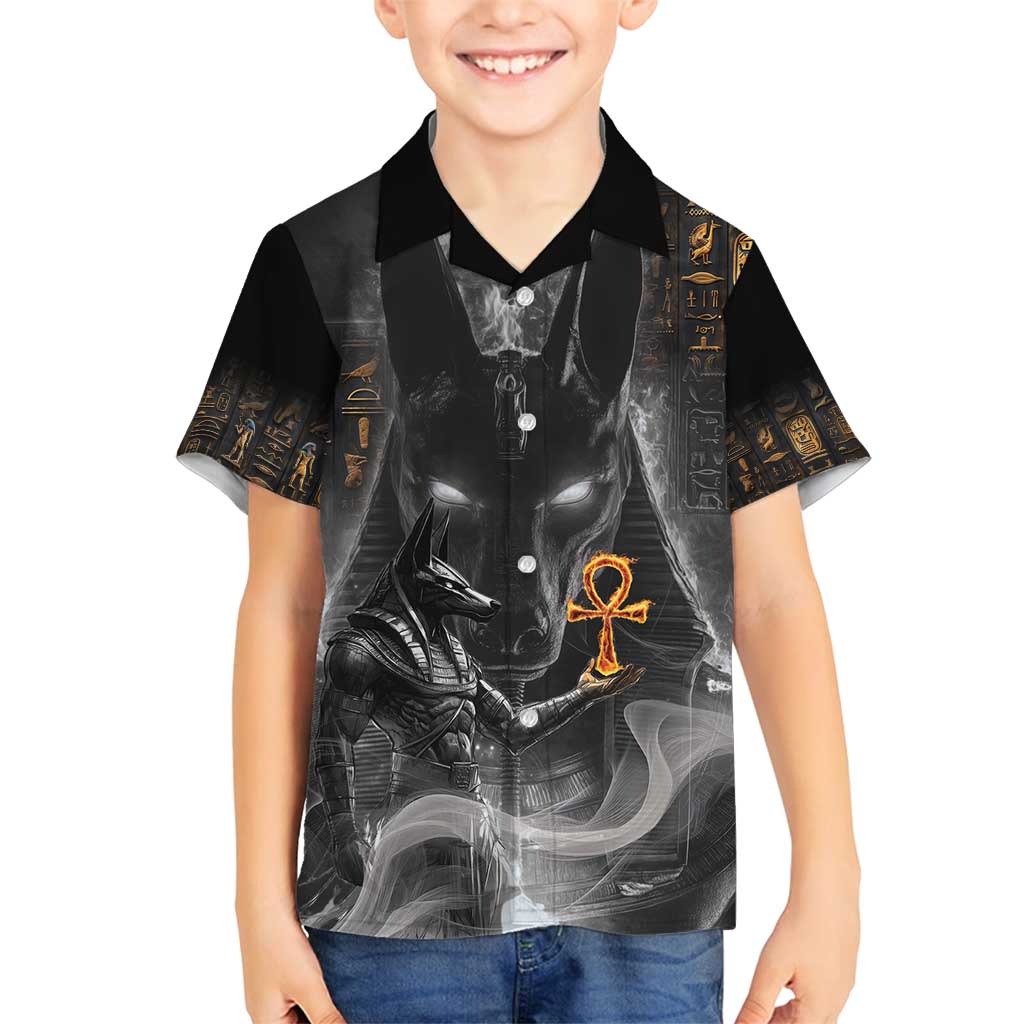 Mythical Anubis Family Matching Tank Maxi Dress and Hawaiian Shirt The Egyptian God of Death - Wonder Print Shop