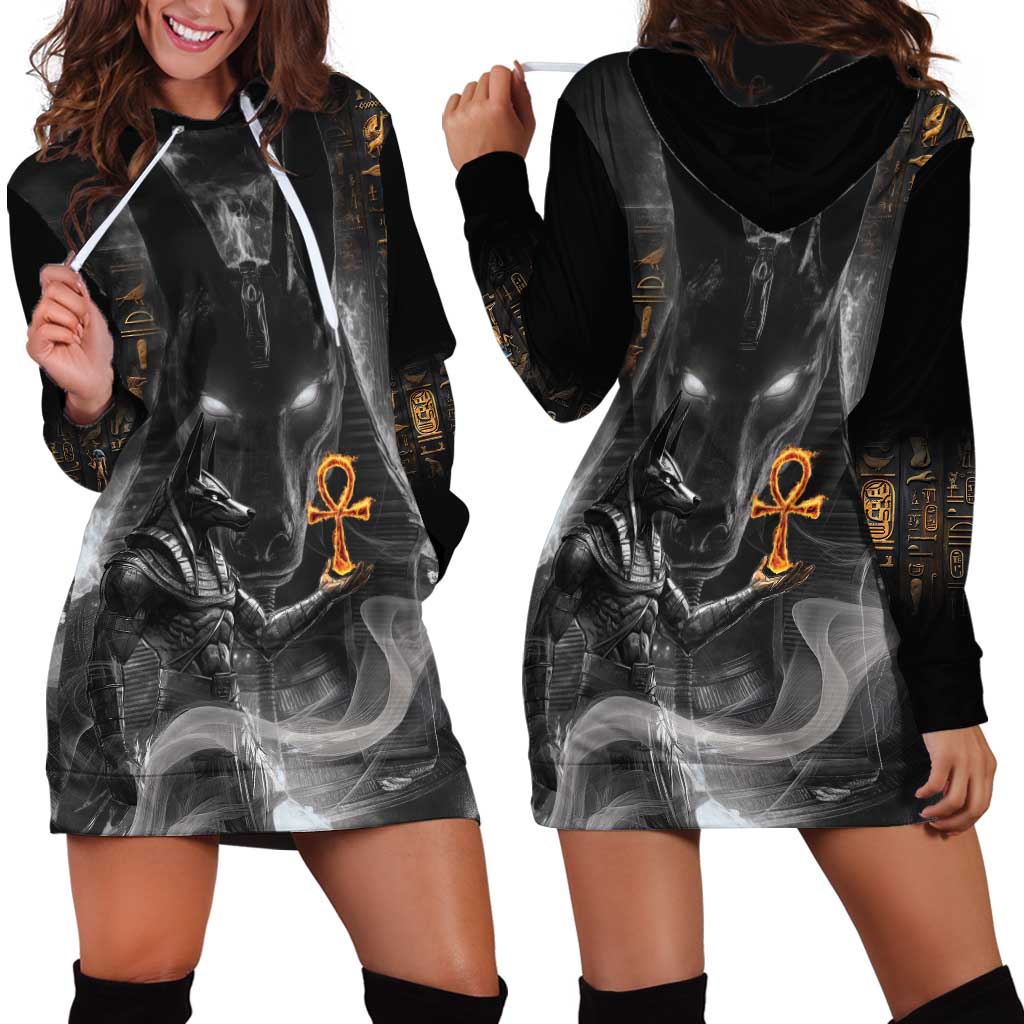 Mythical Anubis Hoodie Dress The Egyptian God of Death - Wonder Print Shop