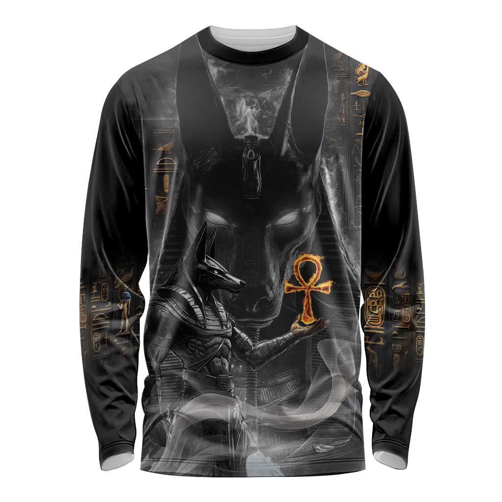 Mythical Anubis Long Sleeve Shirt The Egyptian God of Death - Wonder Print Shop