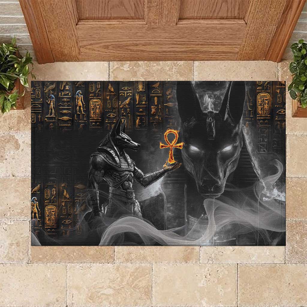 Mythical Anubis Rubber Doormat The Egyptian God of Death - Wonder Print Shop