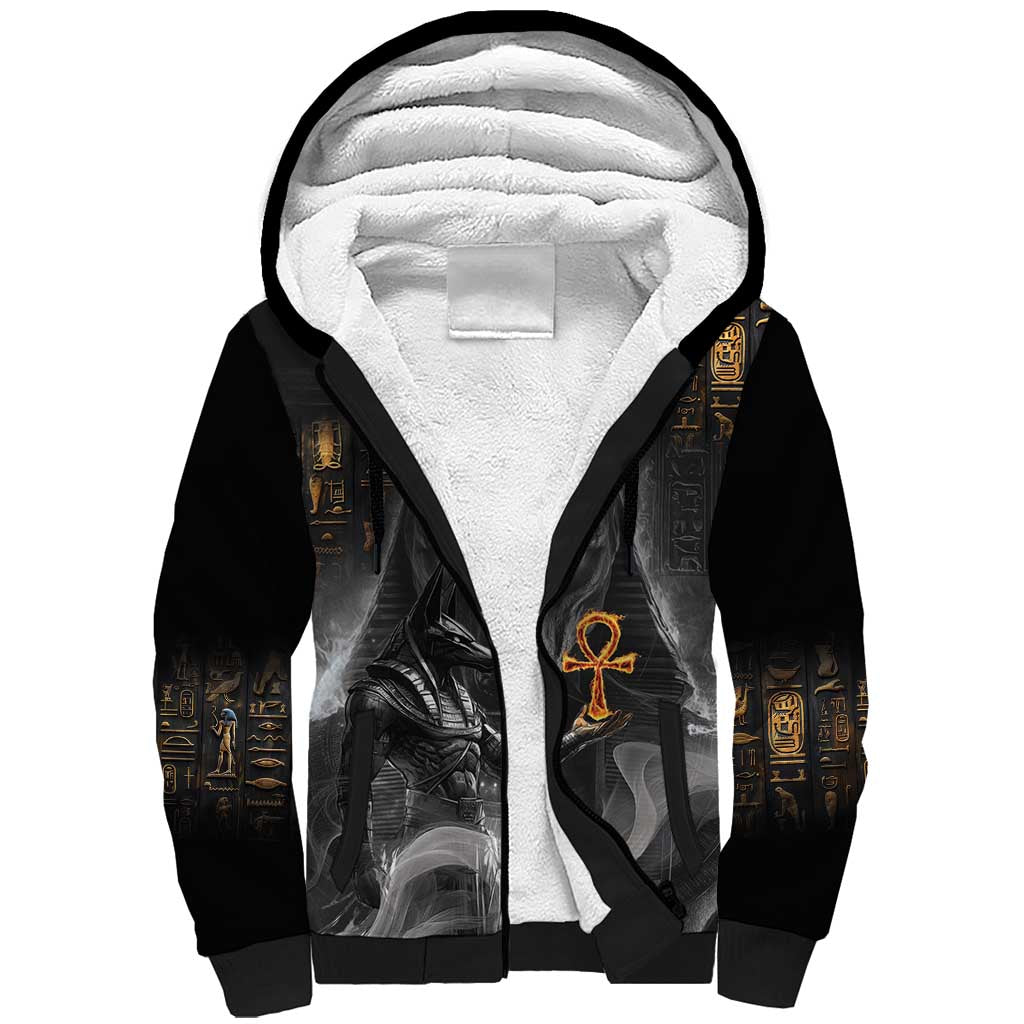Mythical Anubis Sherpa Hoodie The Egyptian God of Death - Wonder Print Shop