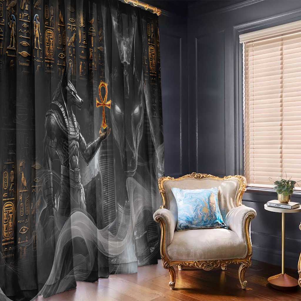 Mythical Anubis Window Curtain The Egyptian God of Death - Wonder Print Shop