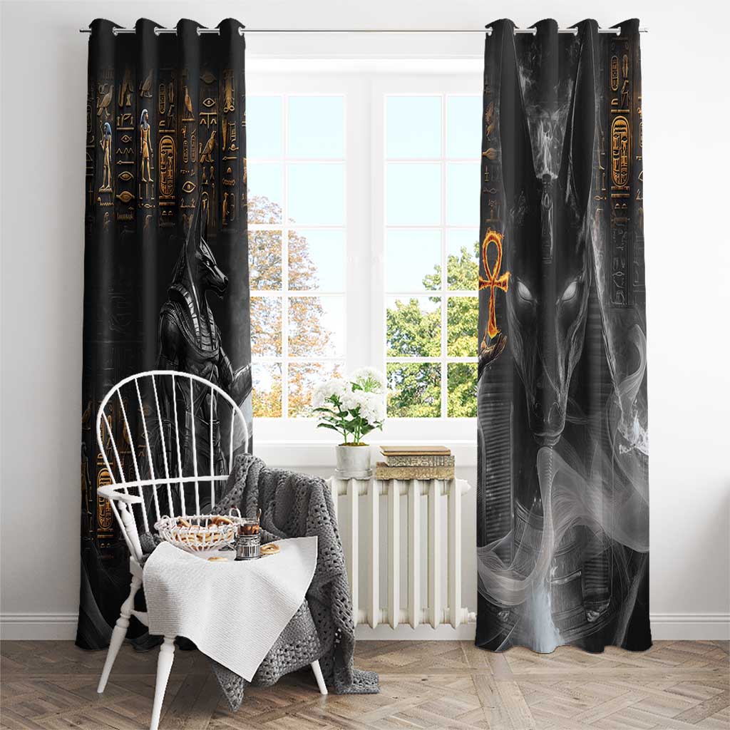 Mythical Anubis Window Curtain The Egyptian God of Death - Wonder Print Shop