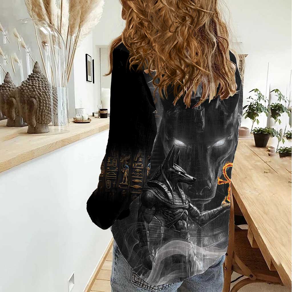 Mythical Anubis Women Casual Shirt The Egyptian God of Death - Wonder Print Shop