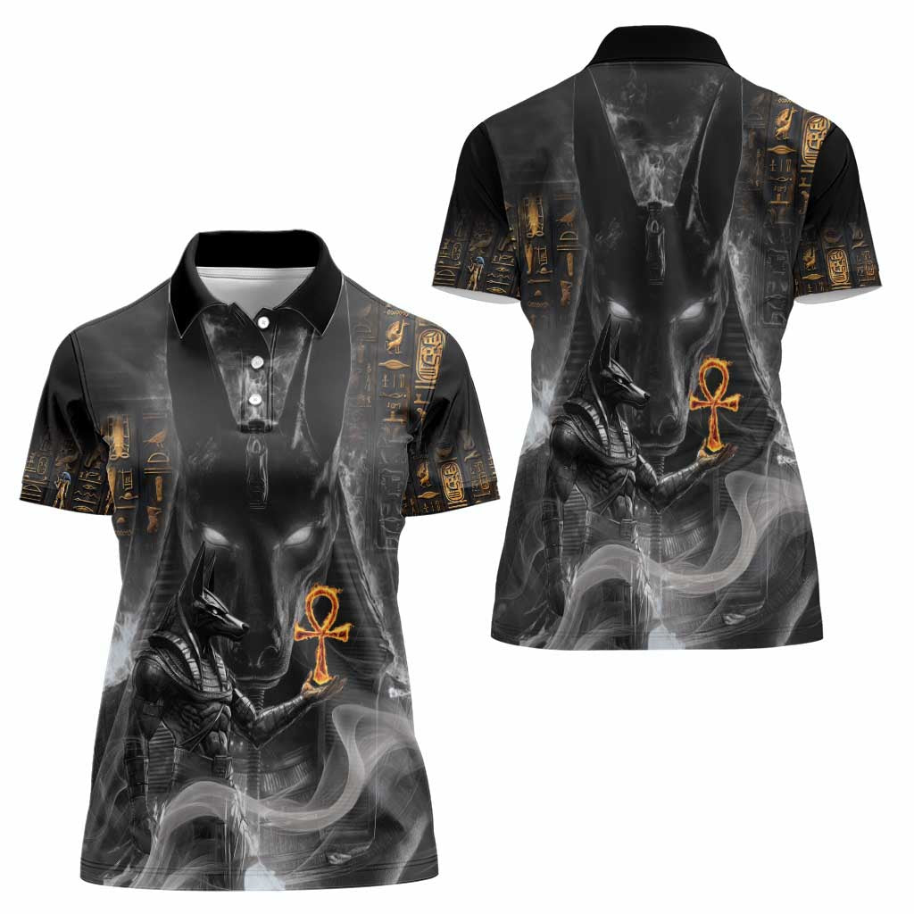 Mythical Anubis Women Polo Shirt The Egyptian God of Death - Wonder Print Shop