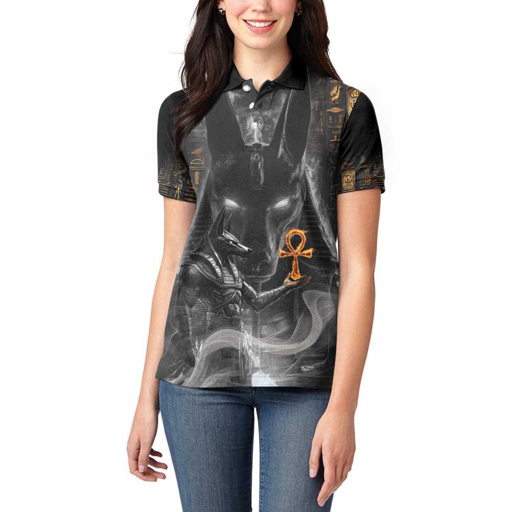Mythical Anubis Women Polo Shirt The Egyptian God of Death - Wonder Print Shop