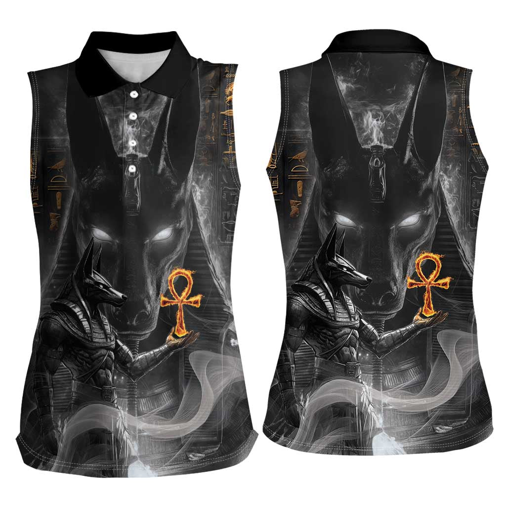 Mythical Anubis Women Sleeveless Polo Shirt The Egyptian God of Death - Wonder Print Shop