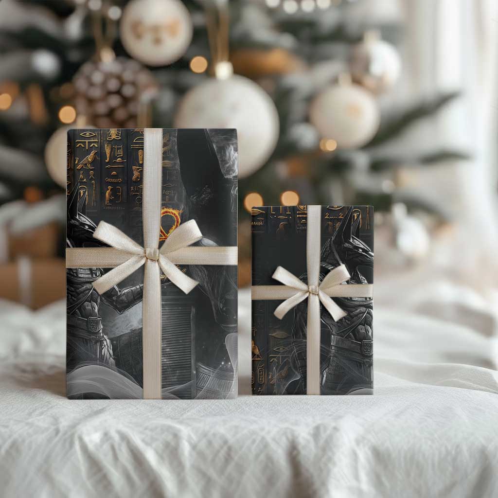 Mythical Anubis Wrapping Paper The Egyptian God of Death - Wonder Print Shop