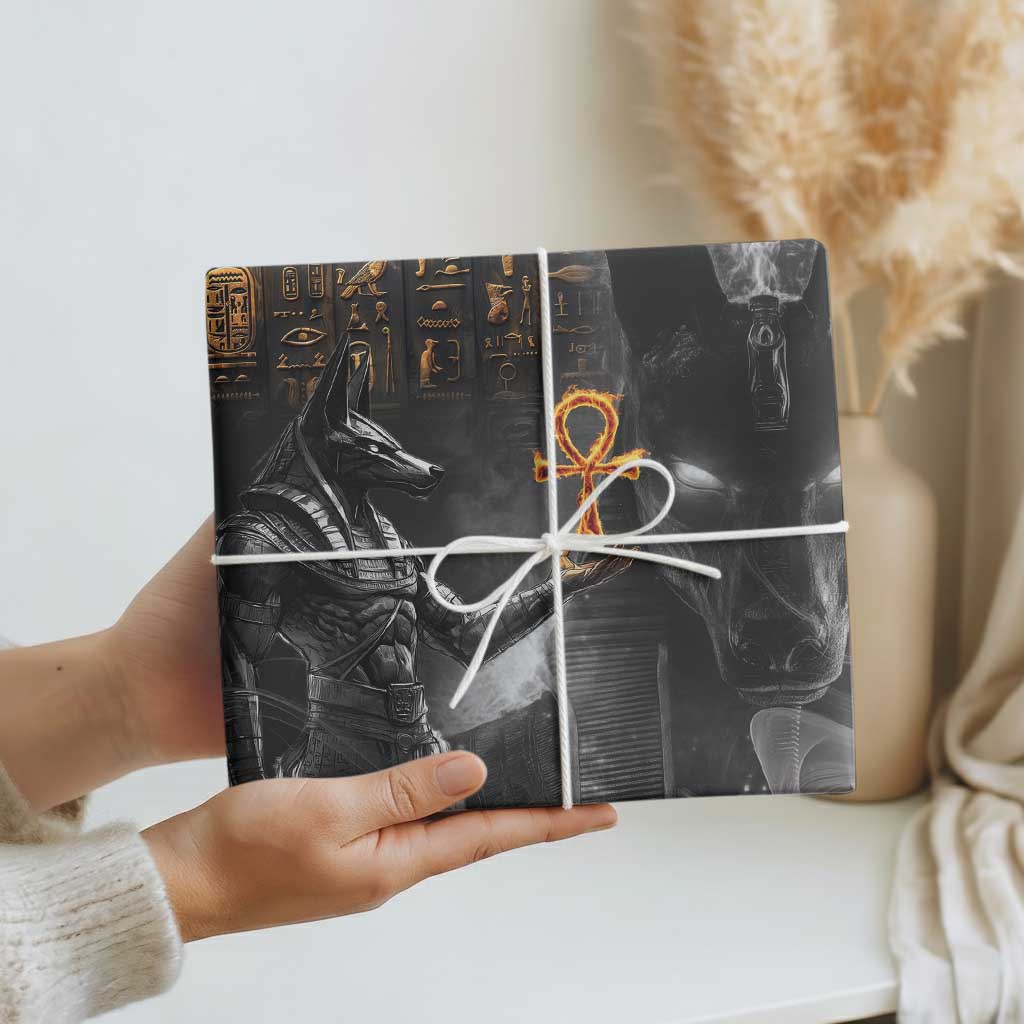 Mythical Anubis Wrapping Paper The Egyptian God of Death - Wonder Print Shop