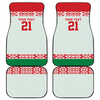 Belarus Ice Hockey Custom Car Mats With Bison Mascot Flag Style