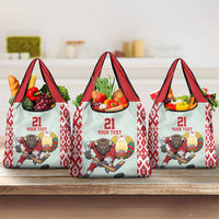 Belarus Ice Hockey Custom Grocery Bag With Bison Mascot Flag Style