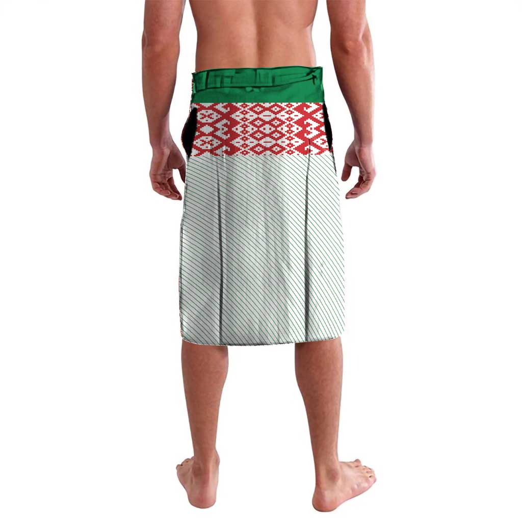 Belarus Ice Hockey Custom Lavalava With Bison Mascot Flag Style