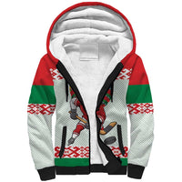 Belarus Ice Hockey Custom Sherpa Hoodie With Bison Mascot Flag Style
