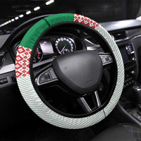 Belarus Ice Hockey Steering Wheel Cover With Bison Mascot Flag Style