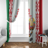 Belarus Ice Hockey Custom Window Curtain With Bison Mascot Flag Style