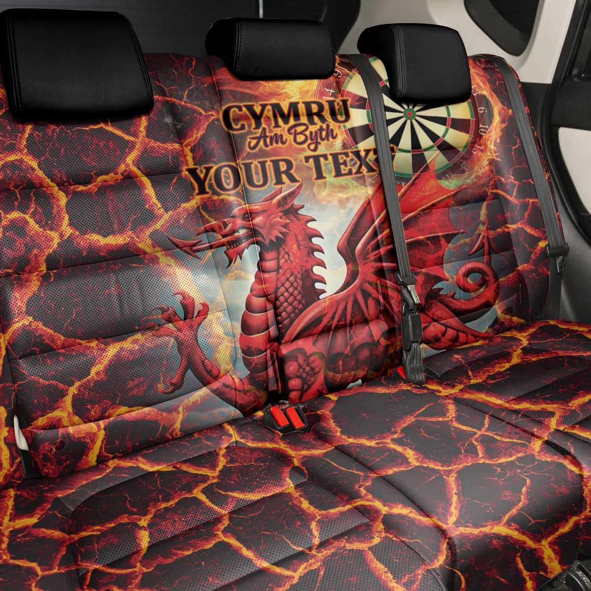 Wales Darts Wales Forever Personalized Back Car Seat Cover Cymru Am Byth Dragons