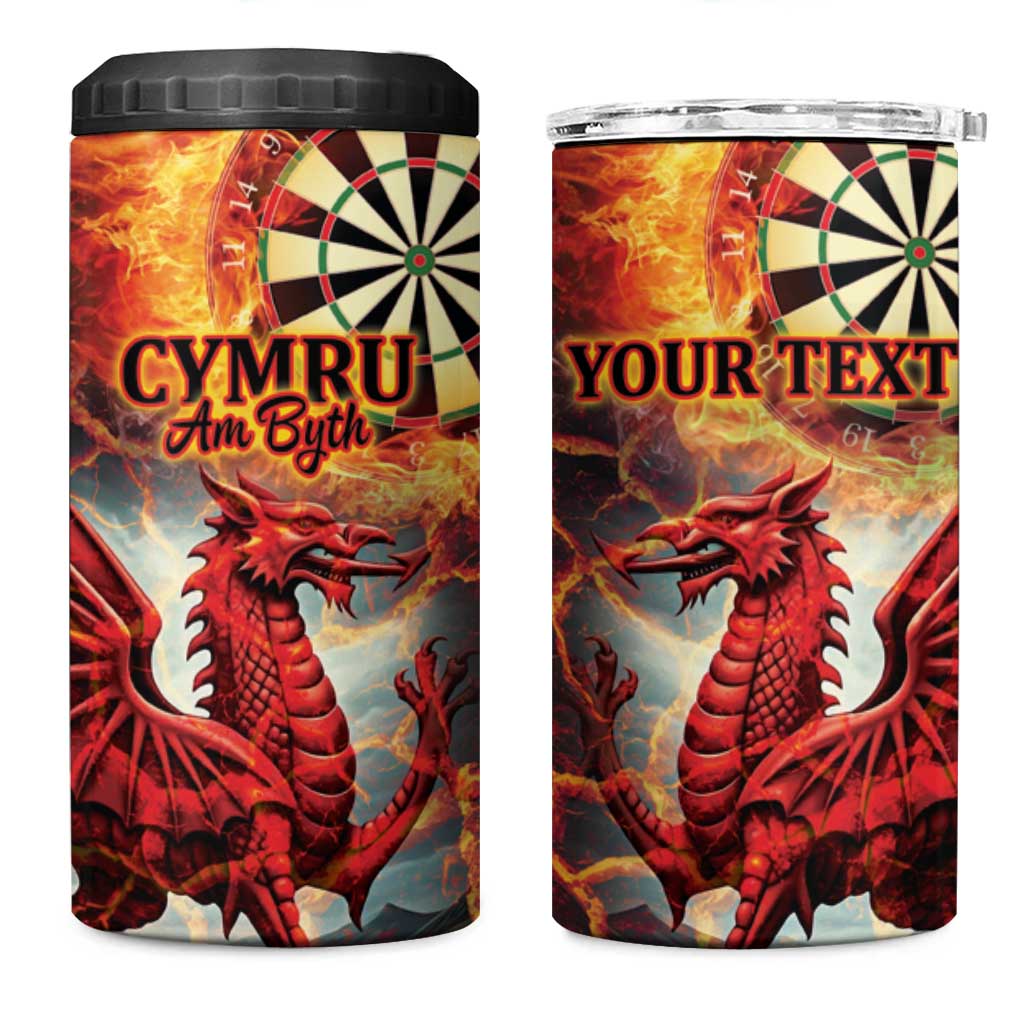 Wales Darts Wales Forever Personalized 4 in 1 Can Cooler Tumbler Cymru Am Byth Dragons