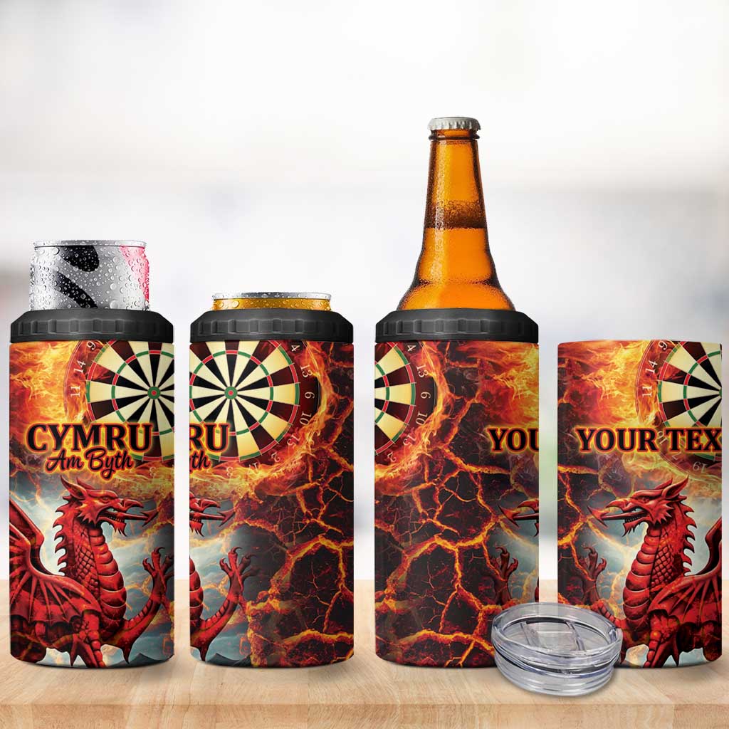 Wales Darts Wales Forever Personalized 4 in 1 Can Cooler Tumbler Cymru Am Byth Dragons