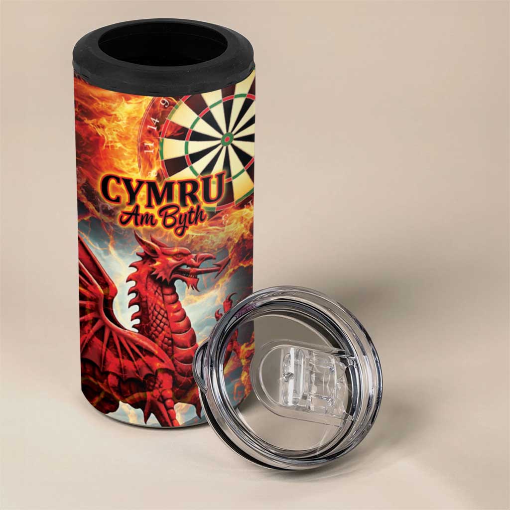 Wales Darts Wales Forever Personalized 4 in 1 Can Cooler Tumbler Cymru Am Byth Dragons