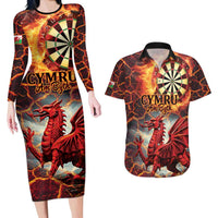 Wales Darts Wales Forever Personalized Couples Matching Long Sleeve Bodycon Dress and Hawaiian Shirt Cymru Am Byth Dragons