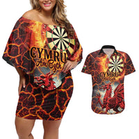 Wales Darts Wales Forever Personalized Couples Matching Off Shoulder Short Dress and Hawaiian Shirt Cymru Am Byth Dragons
