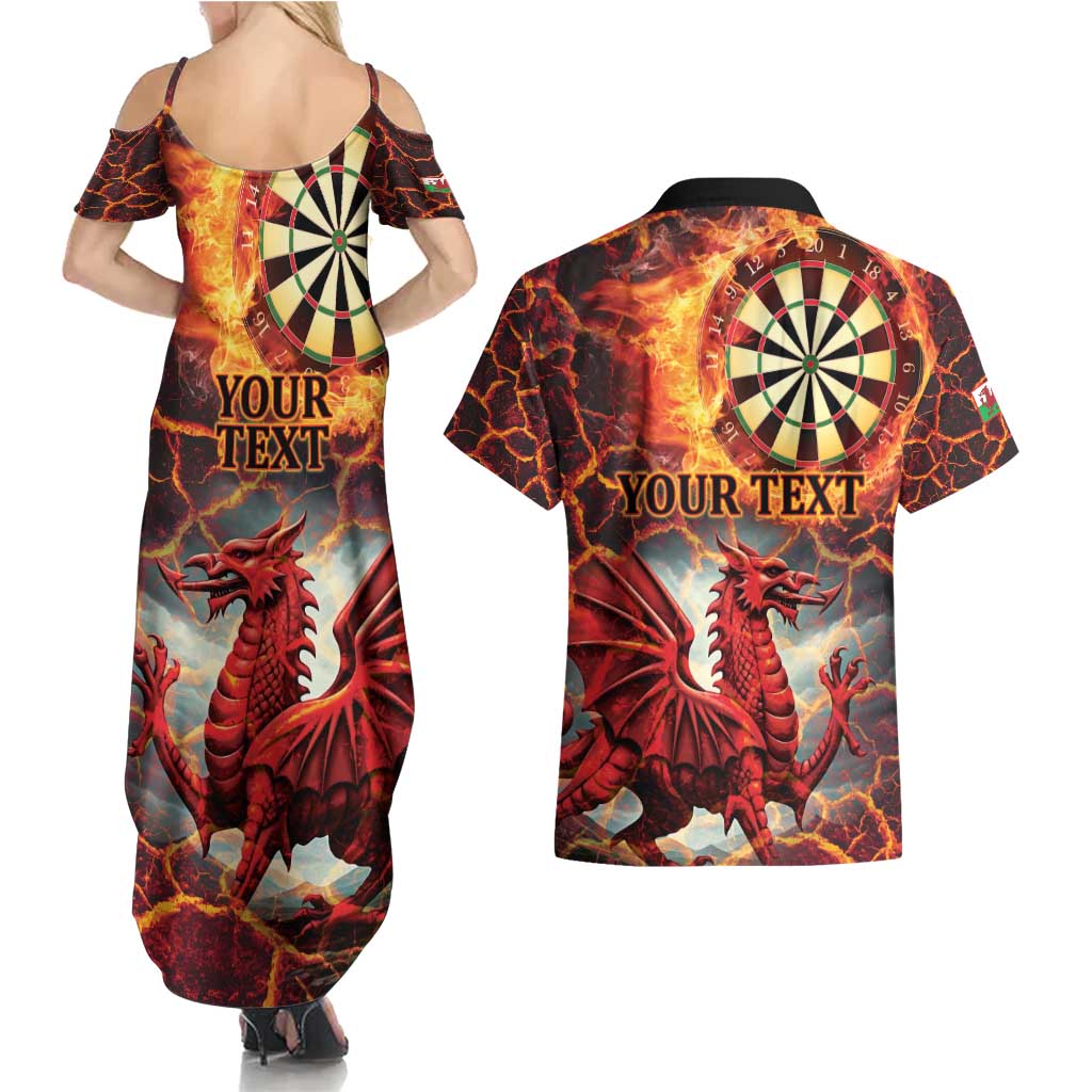 Wales Darts Wales Forever Personalized Couples Matching Summer Maxi Dress and Hawaiian Shirt Cymru Am Byth Dragons