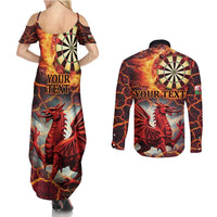Wales Darts Wales Forever Personalized Couples Matching Summer Maxi Dress and Long Sleeve Button Shirt Cymru Am Byth Dragons