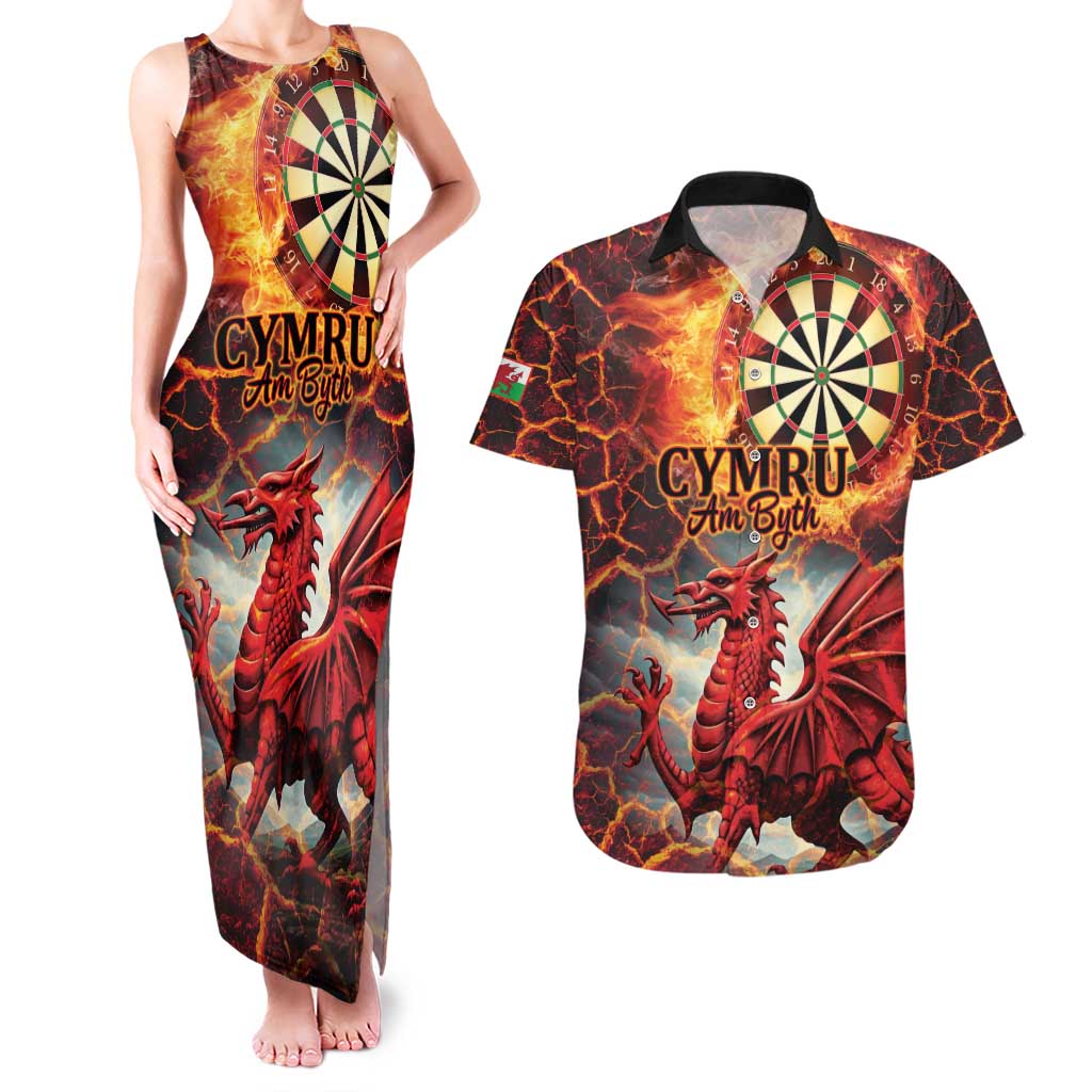 Wales Darts Wales Forever Personalized Couples Matching Tank Maxi Dress and Hawaiian Shirt Cymru Am Byth Dragons