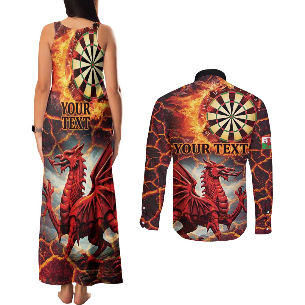 Wales Darts Wales Forever Personalized Couples Matching Tank Maxi Dress and Long Sleeve Button Shirt Cymru Am Byth Dragons