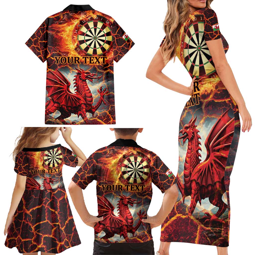 Wales Darts Wales Forever Personalized Family Matching Short Sleeve Bodycon Dress and Hawaiian Shirt Cymru Am Byth Dragons