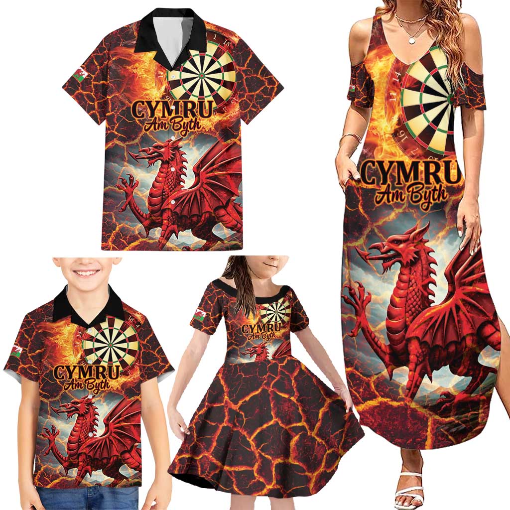 Wales Darts Wales Forever Personalized Family Matching Summer Maxi Dress and Hawaiian Shirt Cymru Am Byth Dragons