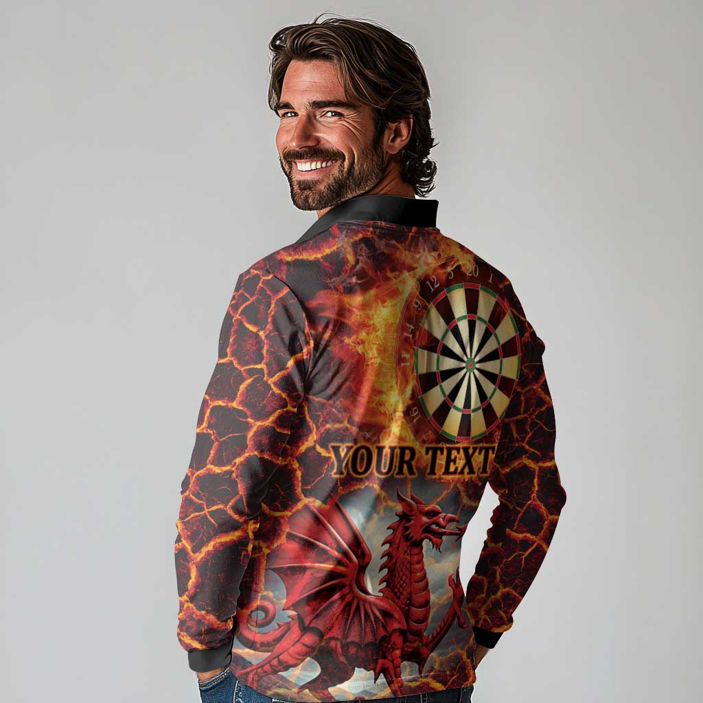 Wales Darts Wales Forever Personalized Long Sleeve Polo Shirt Cymru Am Byth Dragons