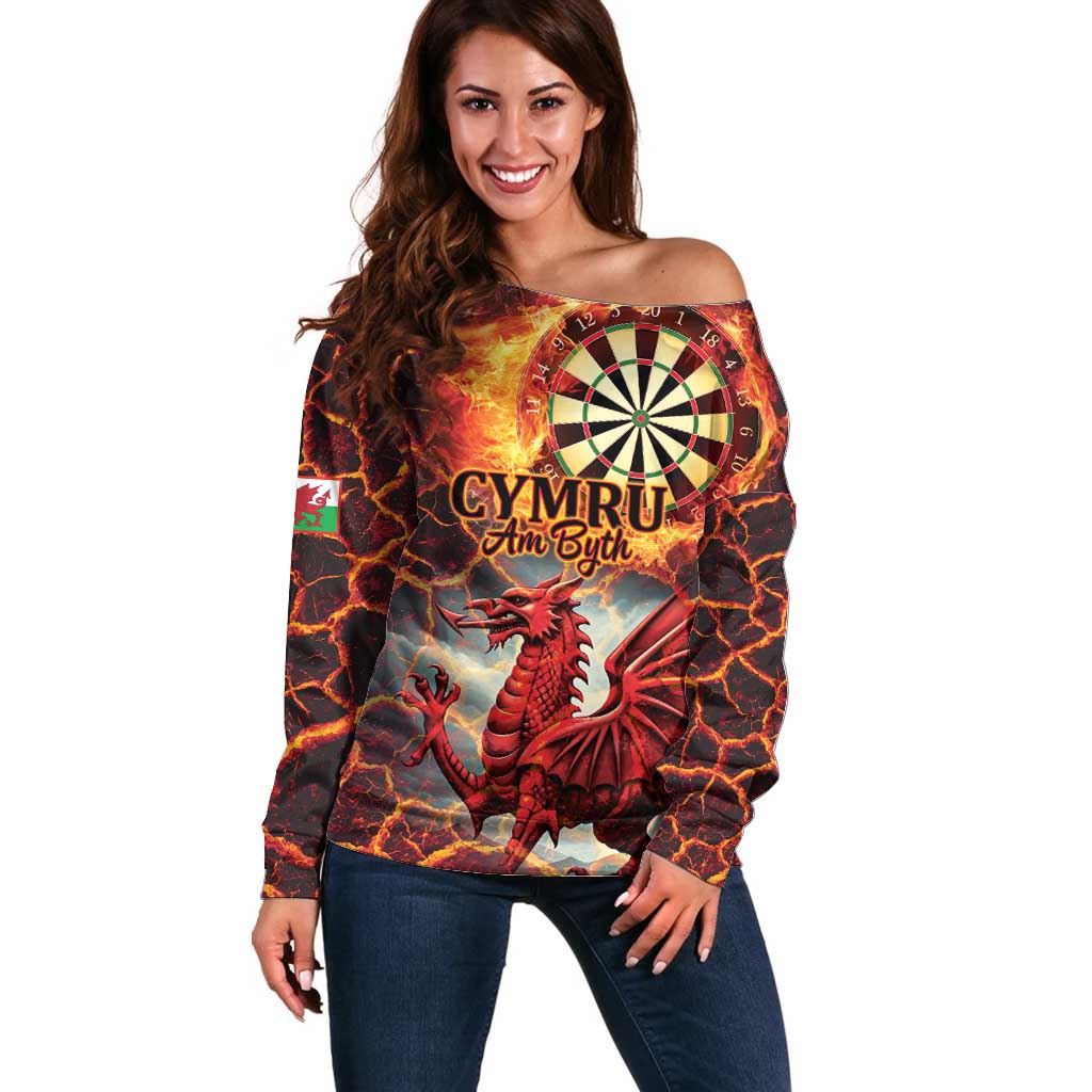 Wales Darts Wales Forever Personalized Off Shoulder Sweater Cymru Am Byth Dragons