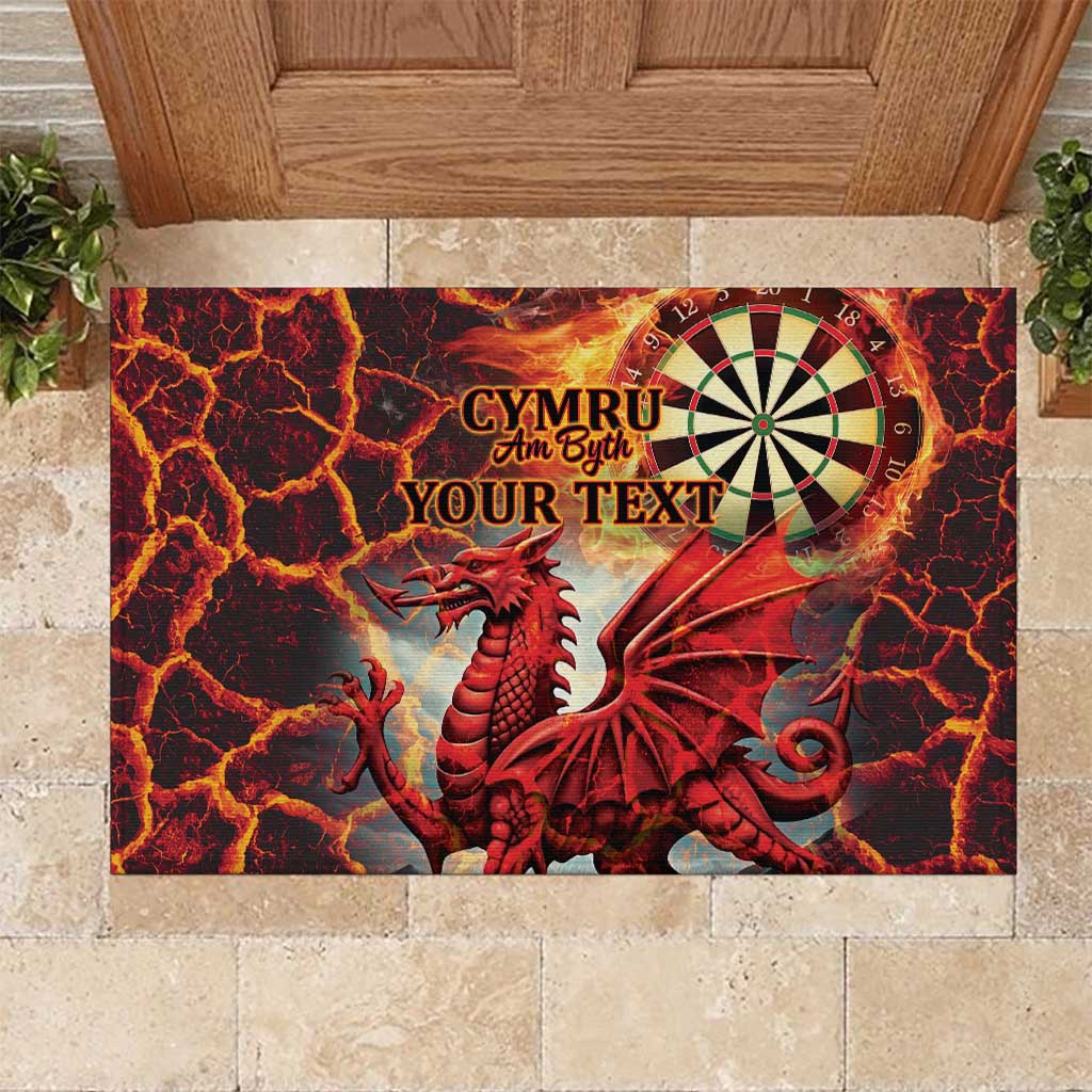 Wales Darts Wales Forever Personalized Rubber Doormat Cymru Am Byth Dragons