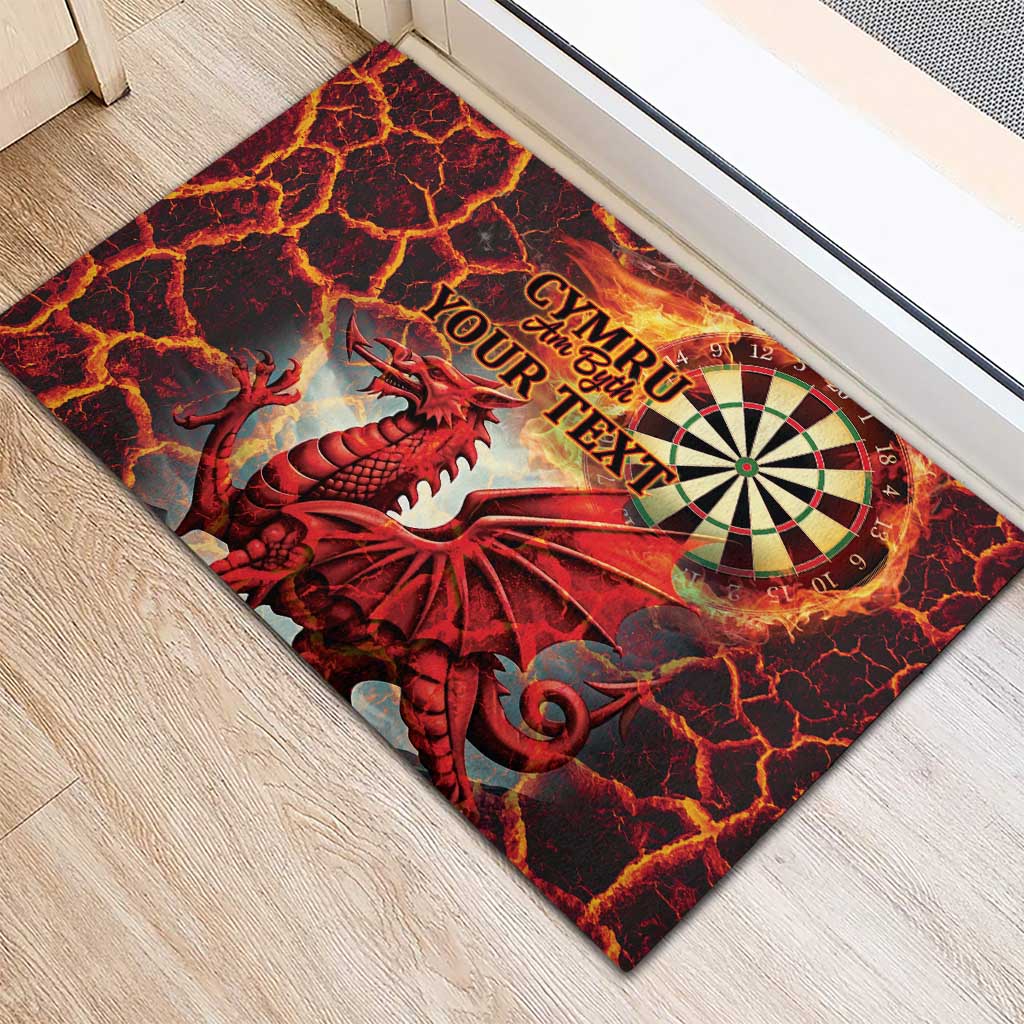 Wales Darts Wales Forever Personalized Rubber Doormat Cymru Am Byth Dragons