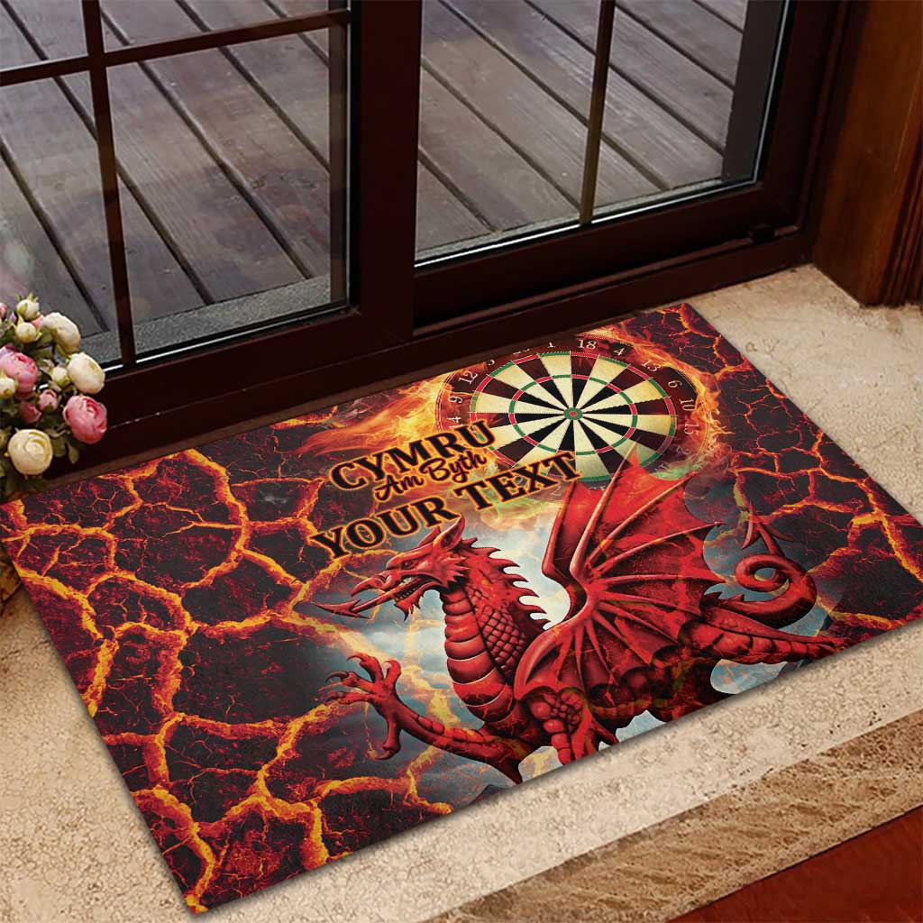 Wales Darts Wales Forever Personalized Rubber Doormat Cymru Am Byth Dragons