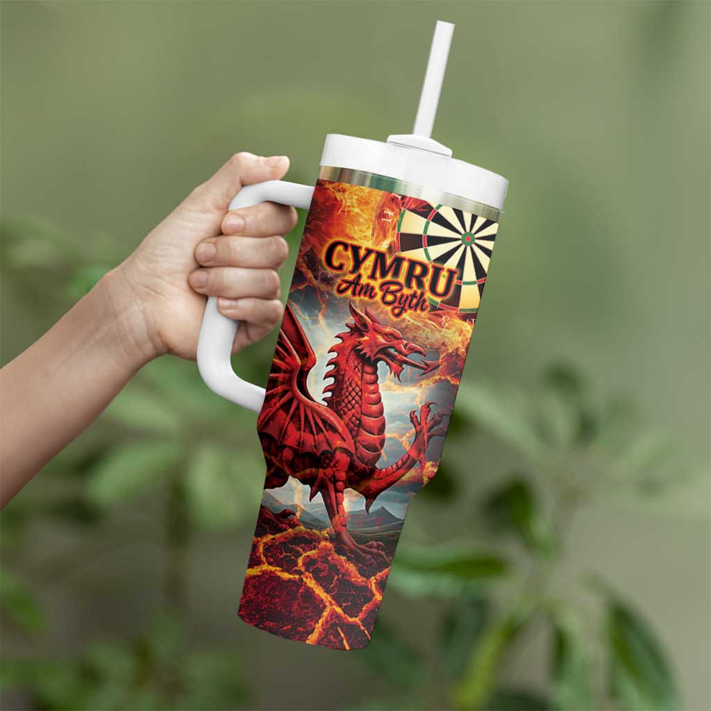 Wales Darts Wales Forever Personalized Tumbler With Handle Cymru Am Byth Dragons